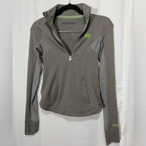 abercrombie and fitch extra small grey athletic quarter zip